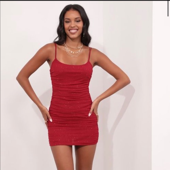 A shiny red dress perfect for a night out brand: Lucy in the sky Size Small - Picture 1 of 3
